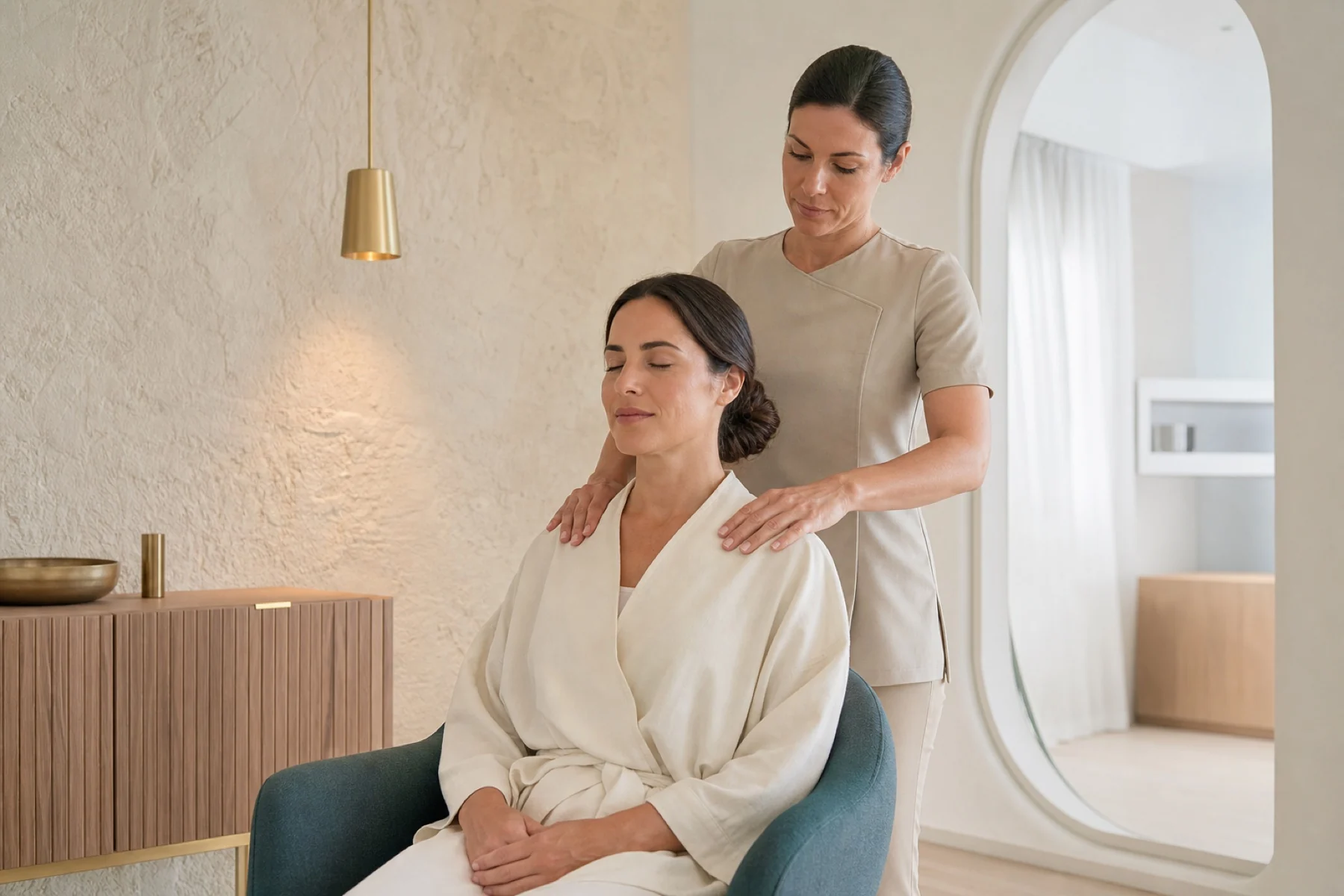 Masaje profesional de cuello, hombros y espalda